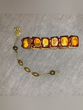 Catholic Saints Wooden Stretch Bracelet + Rosary Segment Add-On Religious Lot
